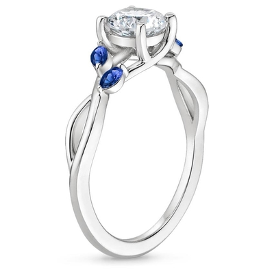 Weißgold Marquise Cut Blue Moissanite Wedding-Ring-18K mit Labor gewachsenem Diamanten