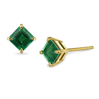 Fabrik-direktes modisches Schmuck-Labor gewachsene Emerald Earrings Dainty Fine Jewelries-Einfachheits-Bolzen-Ohrringe für Frauen