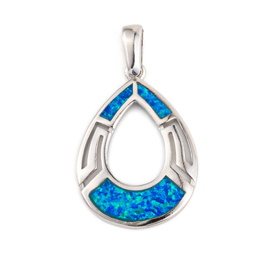 Mädchen-Windung natürlicher blauer griechischer Opal Pendant With 925 Sterling Silver
