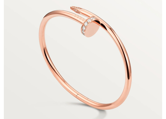 Schmuck-Rose Gold Bangles 3.5mm gediegenen Golds 0.59ct 18K wideth ODM