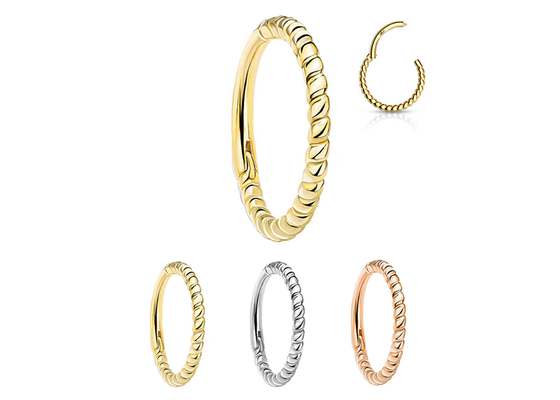 Verdrehter Goldnasen-Ring 18G, Nasenpiercing Clicker des Seil-14k für Geschenk