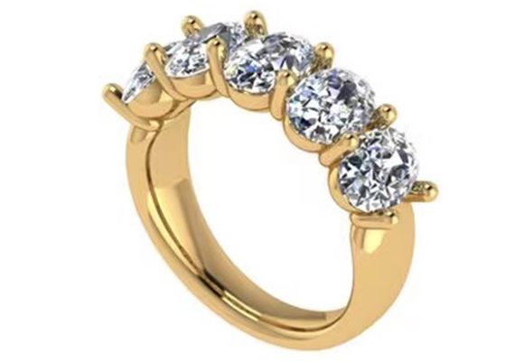 Ovales gelbes Goldverlobungsring 6.43x 4.7x3.03mm des Brillantschliff-18k ODM