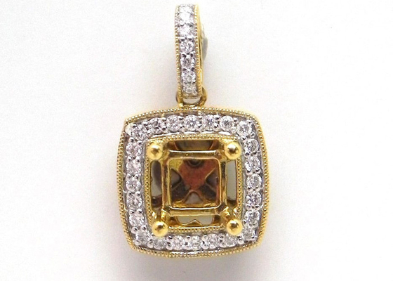 des gelbes des Gold18k halb Karat Berg-Schmuck-Anhänger-0,43 (Ctw) mit Diamanten Vs1