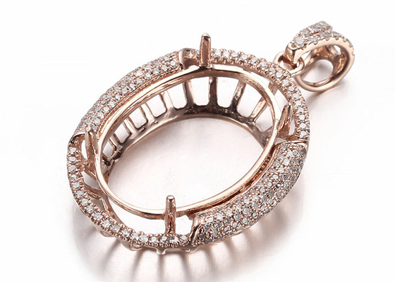 Oval formen halb Krappenfassungs-Art des Berg-Schmuck-Anhänger-10×14mm des Gewichts-2.7g