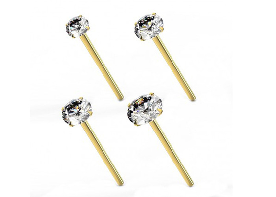 Nasenpiercing der Stärke-0.6mm des Gold18k mit 1.25-3.0mm Diamanten