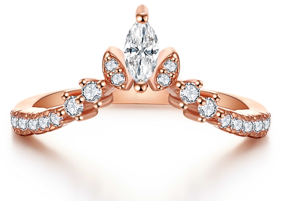 0.61ct 14K gelbe Goldsteingröße des Schmuck-Ring-2mm 1.5mm mit natürlichem Diamanten
