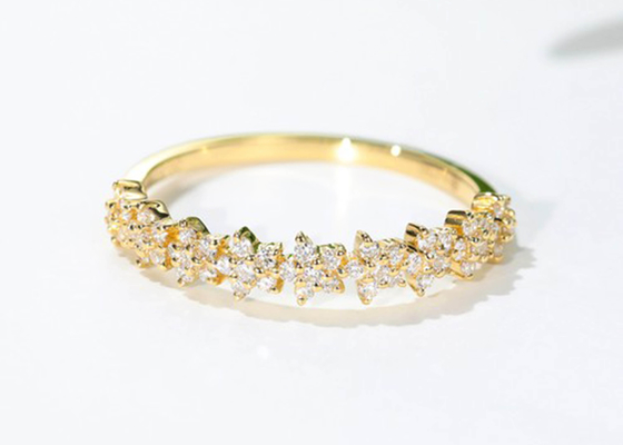 Stern Diamond Ring, Verpflichtung Ring For Women Girl des Gold0.54ct 1.3mm Gold18k