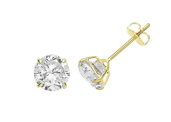Patience-Ohrringe 9ct 9K Gold, Patience Diamond Stud 3mm 4mm 5mm