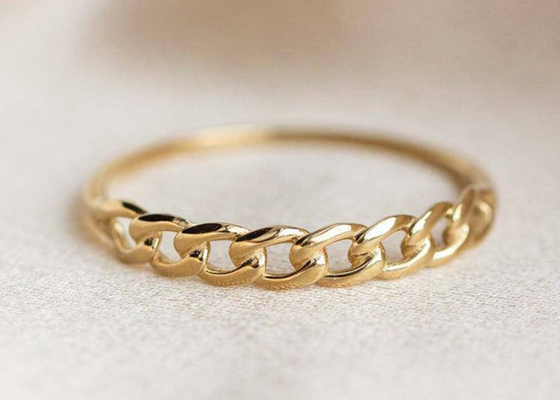 Stapeln Maß-Zinken-der Hand des Gold9k Ring-2.0MM, die Art Soem einstellt