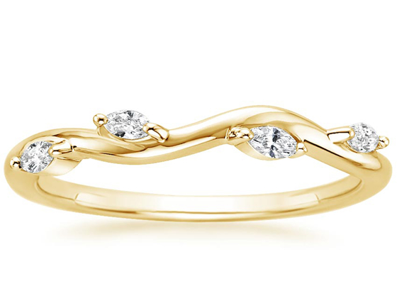 Wickelnder gelbes Goldschmuck-Ring Withs 2×4mm der Weiden-14K Diamant 0.40ct