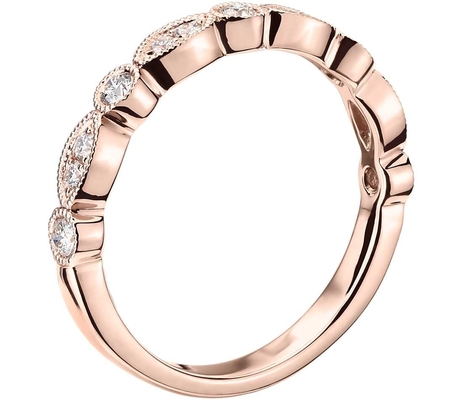 Rose Gold Jewelry 14K natürlicher Diamond Engagement Ring Round Cut