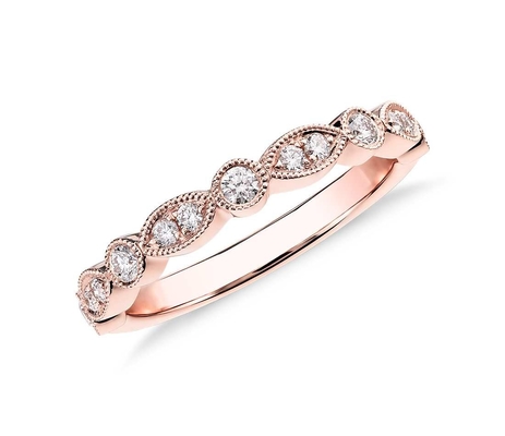 Rose Gold Jewelry 14K natürlicher Diamond Engagement Ring Round Cut