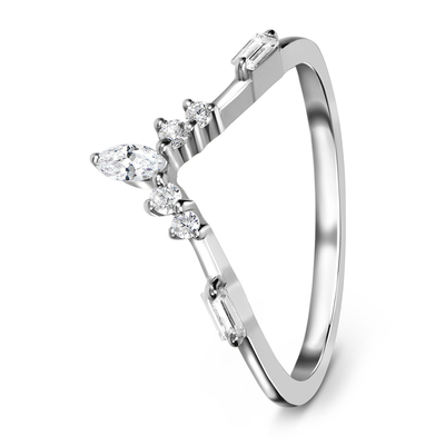 9K / natürliches Emerald Cut Diamond Engagement Ring Weißgold 10K/14K/18K