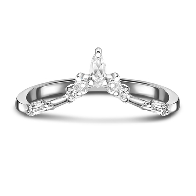 9K / natürliches Emerald Cut Diamond Engagement Ring Weißgold 10K/14K/18K