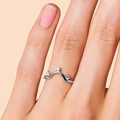 14K Rose Gold Real Diamond Jewellery, runde wirkliche Fantasie Diamond Anniversary Rings
