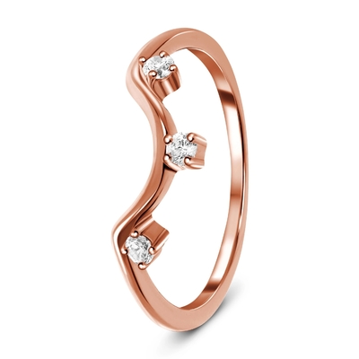 14K Rose Gold Real Diamond Jewellery, runde wirkliche Fantasie Diamond Anniversary Rings