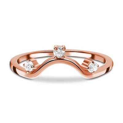 14K Rose Gold Real Diamond Jewellery, runde wirkliche Fantasie Diamond Anniversary Rings