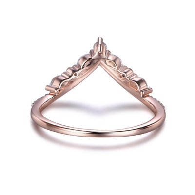 14K Rose Gold Jewelry Ladys Engagement Ring Pear Round Diamond
