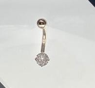 Fester Bauchnabel-Ring With Real Diamonds 16g des Gold14k Körper-Schmuck