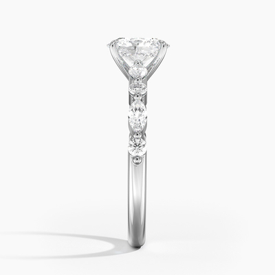 14K / Schnitt des weißen gediegenen Golds 18K wirklicher VVS Diamond Moissanite Ring Round Brilliant