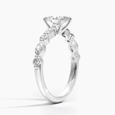 14K / Schnitt des weißen gediegenen Golds 18K wirklicher VVS Diamond Moissanite Ring Round Brilliant