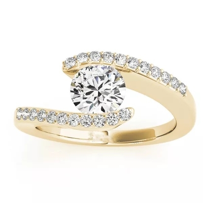 DiamantVerlobungsring 14k gelbes Goldverpflichtungs-Diamantring für Frauen
