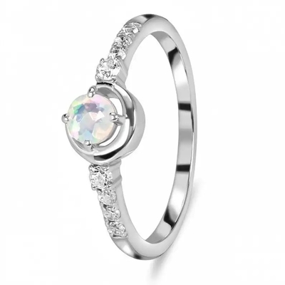 925 Sterling Silver Rainbow Jewelry Moonstone blauer natürlicher Moonstone Ring