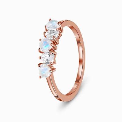 925 Sterling Silver Rainbow Jewelry Moonstone blauer natürlicher Moonstone Ring