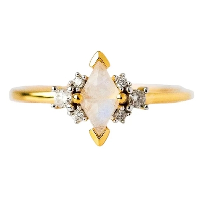 925 Sterling Silver Rainbow Jewelry Moonstone blauer natürlicher Moonstone Ring