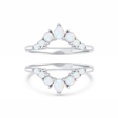 925 silberne antike elegante echte kostbare Ringe Opal Promise Engagement Wedding Anniversarys