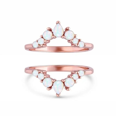 925 silberne antike elegante echte kostbare Ringe Opal Promise Engagement Wedding Anniversarys