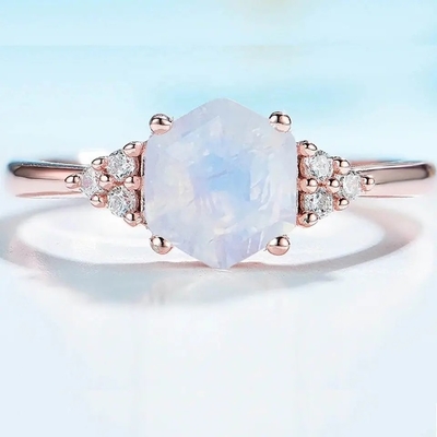 925 Sterling Silver Fashion Design Exquisite köstlicher Moonstone Ring