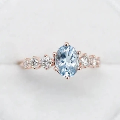 Weißgold ovales Moonstone Art Deco Unique Engagement Ring stellte 925 Sterling Silver ein