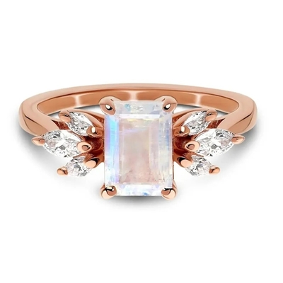 925 Sterling Silver Fashion Design Exquisite köstlicher Moonstone Ring