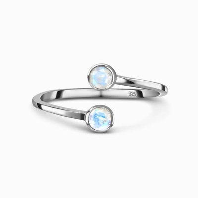 Natürliche Jahrestags-Schmuck-Ring-echter Birnen-Schnitt Moonstone-Edelstein-925 silberne