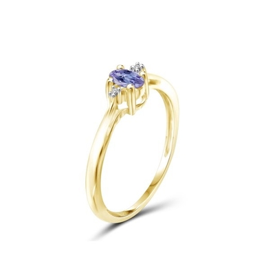 0,25 Karat Tanzanite 0,925 Sterling Silver Ring Jewelry mit weißem CZ-Akzent