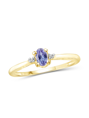0,25 Karat Tanzanite 0,925 Sterling Silver Ring Jewelry mit weißer CZ – Edelstein-Ringe mit Hypoallergenic