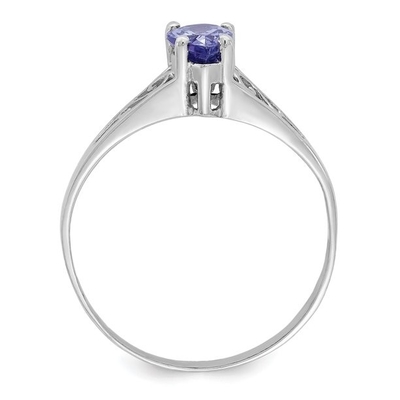 0,25 Karat Tanzanite 0,925 Sterling Silver Ring Jewelry mit weißer CZ – Edelstein-Ringe mit Hypoallergenic