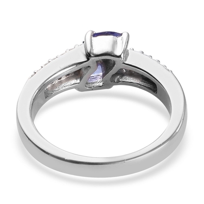 0,25 Karat Tanzanite 0,925 Sterling Silver Ring Jewelry mit weißer CZ – Edelstein-Ringe mit Hypoallergenic