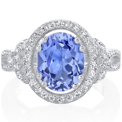 Natürlicher simulierter Tanzanite-Ring in Sterling Silver - Artsy alternativer Verlobungsring - handgemachter Ehering