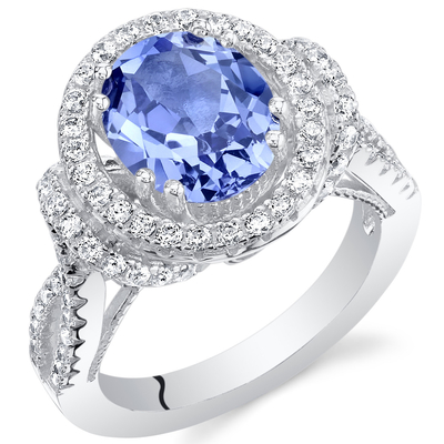 Natürlicher simulierter Tanzanite-Ring in Sterling Silver - Artsy alternativer Verlobungsring - handgemachter Ehering