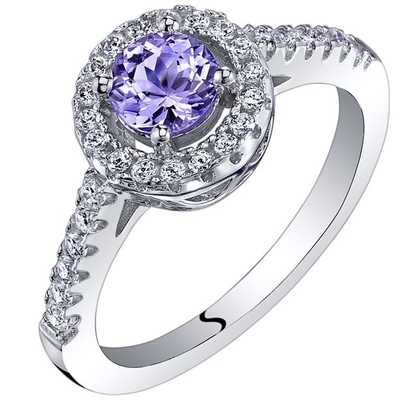 Juweliere schlagen 1/4 Akzent Sterling Silver Ring des Karat-T.G.W. Tanzanite And White CZ mit einer Keule