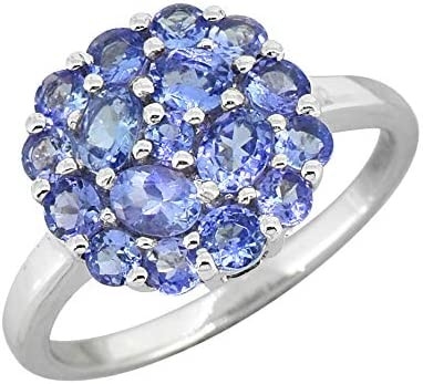 0,25 Karat Tanzanite mit Sterling Silver Ring Jewelry mit weißem CZ-Akzent