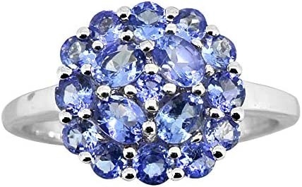 0,25 Karat Tanzanite mit Sterling Silver Ring Jewelry mit weißem CZ-Akzent