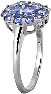 0,25 Karat Tanzanite mit Sterling Silver Ring Jewelry mit weißem CZ-Akzent