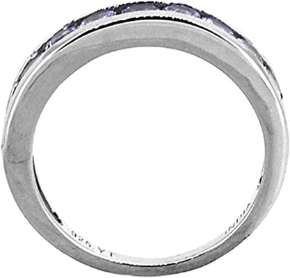0,5 natürliches blaues Tanzanite festes Weißgold CTW Ring-18K