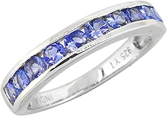 0,5 natürliches blaues Tanzanite festes Weißgold CTW Ring-18K