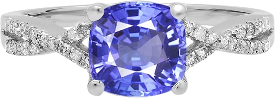Tanzanite u. weiße Labor-geschaffene Sapphire Boxed Set Sterling Silver