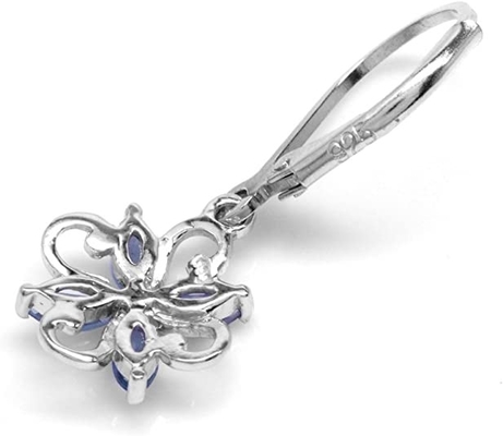 0,5 Ring Sterling Silver Ring Jewelry Karat-Niederlassungs-Blumen-Entwurf JewelersClub Tanzanite mit weißem CZ-Akzent