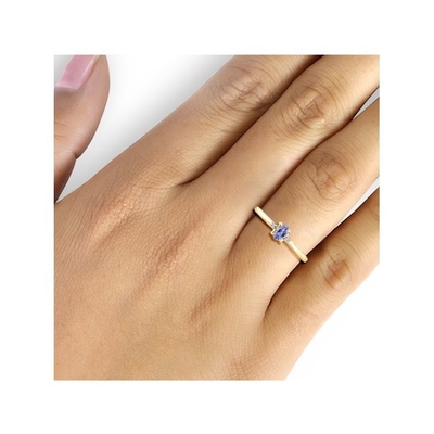Seil-Verpflichtungs-Ring Ins 14K Tanzanite 0.06CTW gelbes Gold